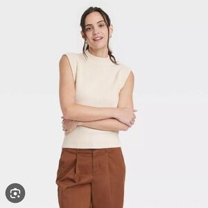 Crewneck Ribbed Sweater Vest - A New Day